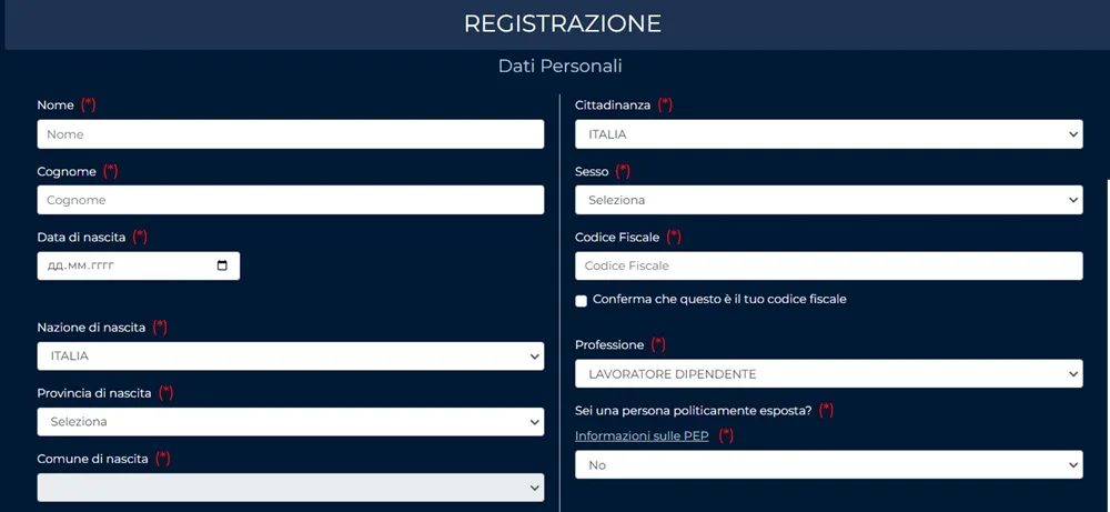 quigioco - registrazione